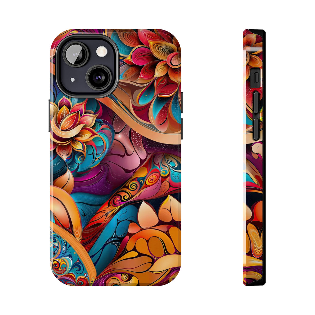 Vibrant Floral Essence - Tough Phone Case - Phone Case - g(0D·IO) - iPhone 13 Mini - -