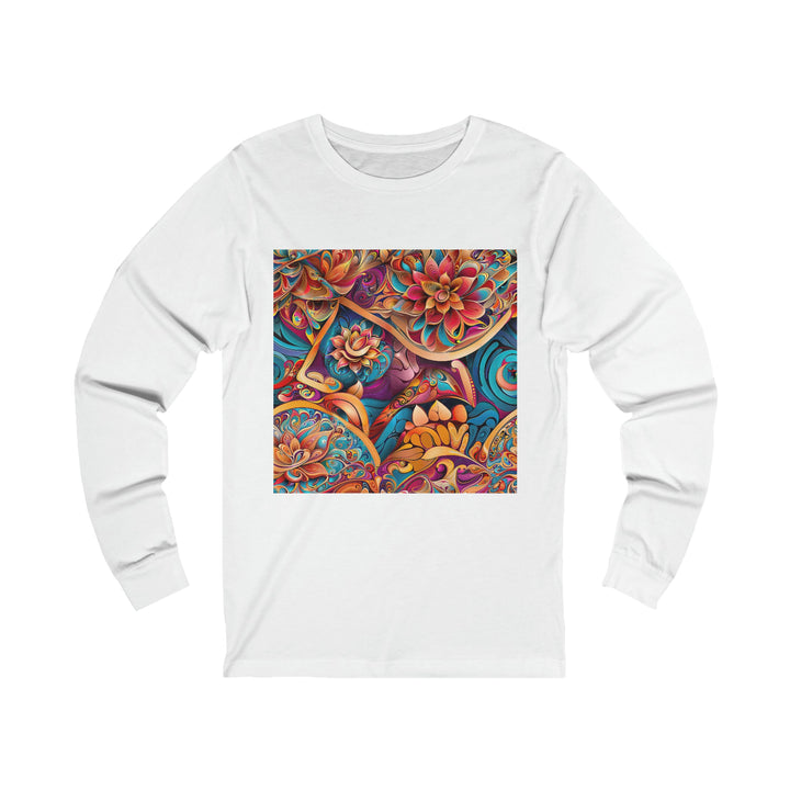 Vibrant Floral Essence - Unisex Jersey Long Sleeve Tee - Long-sleeve - g(0D·IO) - S - White -