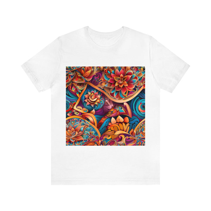 Vibrant Floral Essence - Unisex Jersey Short Sleeve Tee - T-Shirt - g(0D·IO) - White - S -