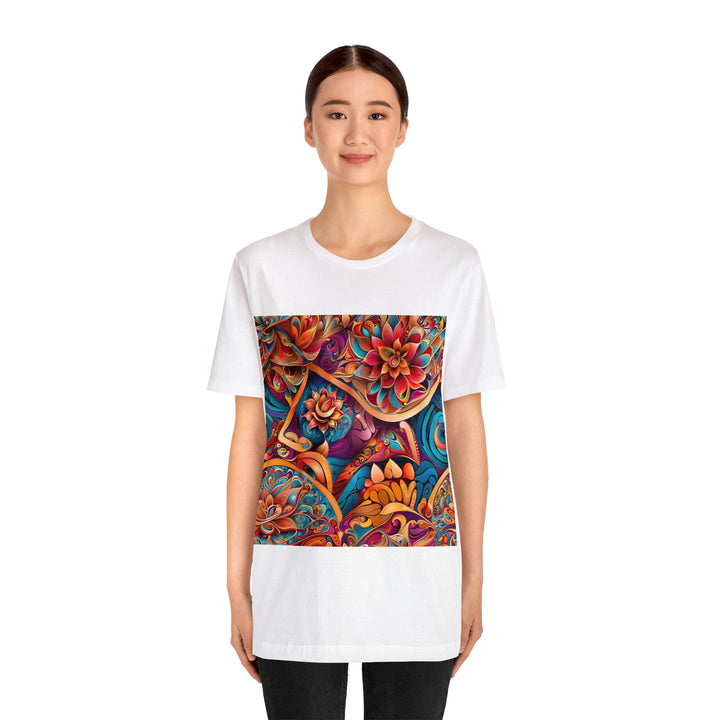 Vibrant Floral Essence - Unisex Jersey Short Sleeve Tee - T-Shirt - g(0D·IO) - Black - S -