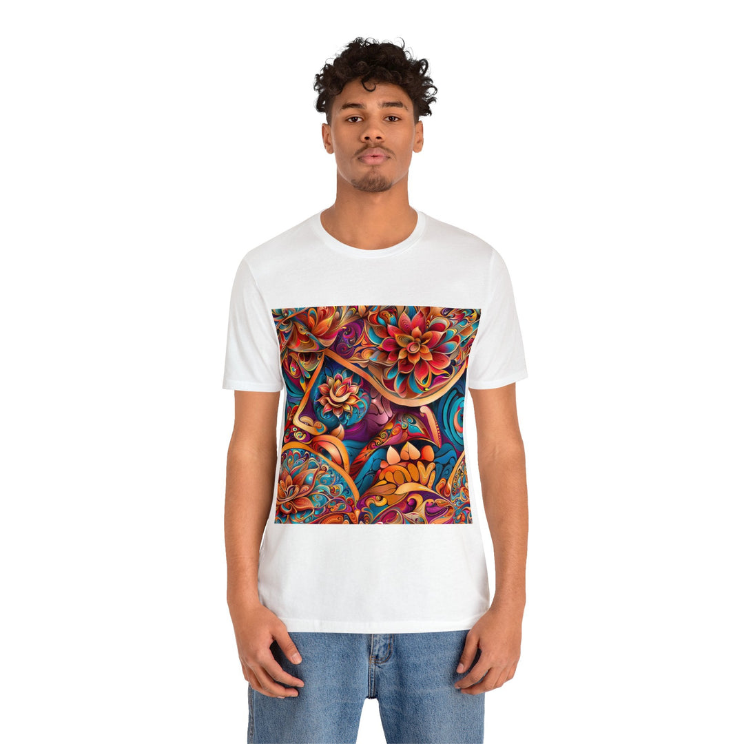 Vibrant Floral Essence - Unisex Jersey Short Sleeve Tee - T-Shirt - g(0D·IO) - Black - S -