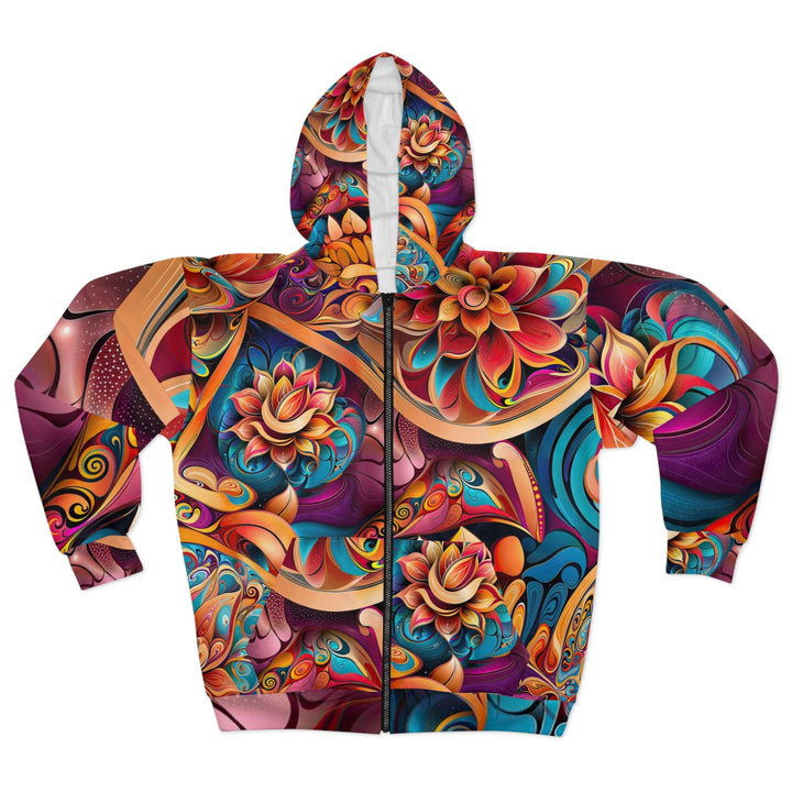 Vibrant Floral Essence - Unisex Zip Hoodie - All Over Prints - g(0D·IO) - XS - -