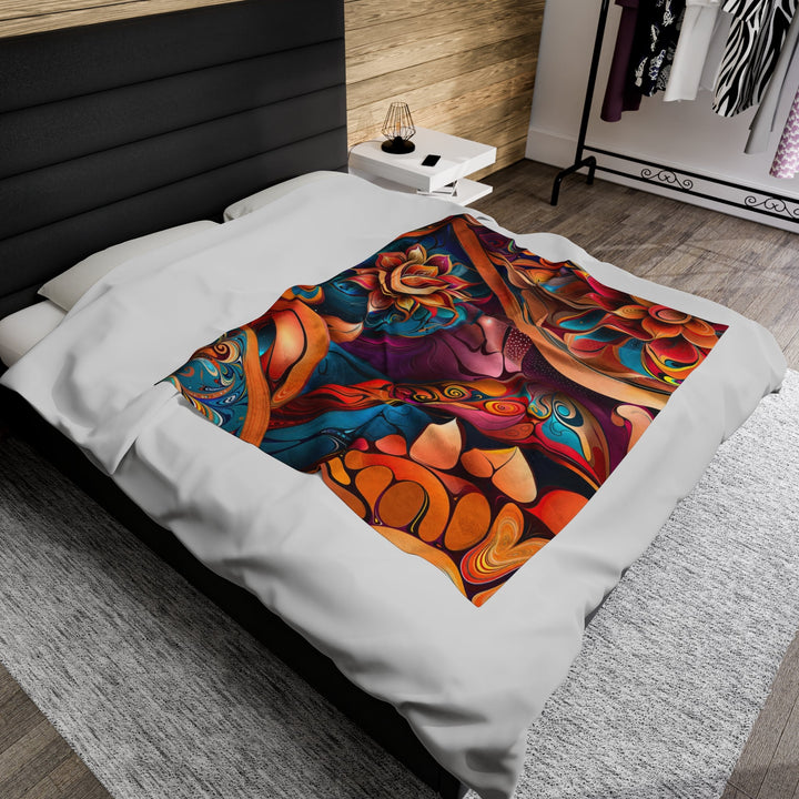 Vibrant Floral Essence - Velveteen Plush Blanket - All Over Prints - g(0D·IO) - 30" × 40" - -