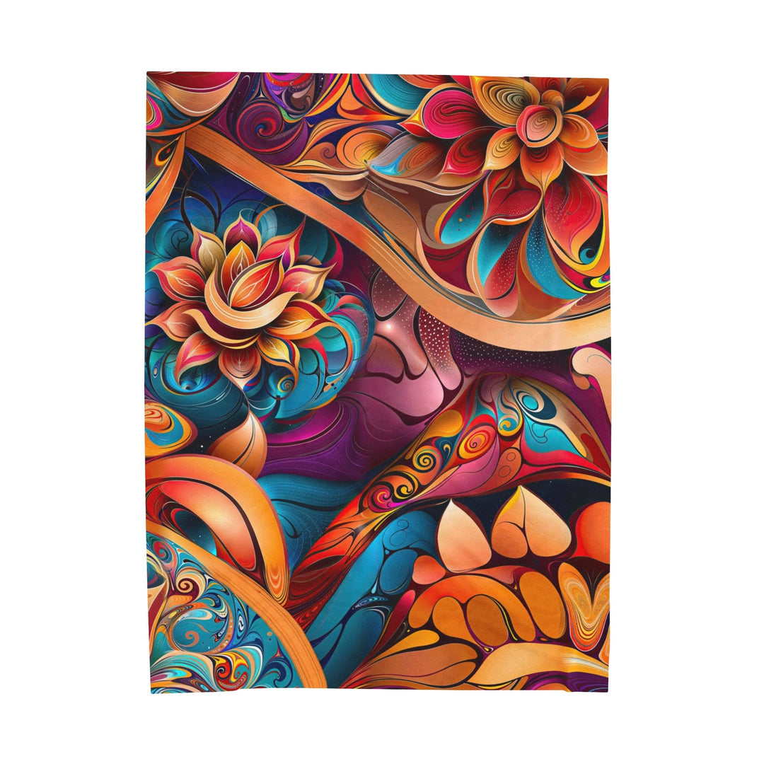 Vibrant Floral Essence - Velveteen Plush Blanket - All Over Prints - g(0D·IO) - 60" × 80" - -