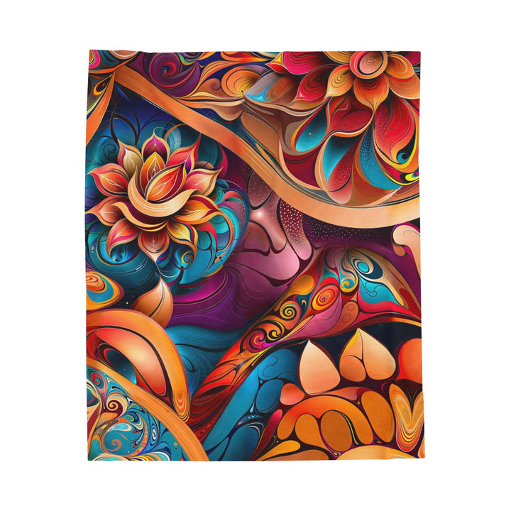 Vibrant Floral Essence - Velveteen Plush Blanket - All Over Prints - g(0D·IO) - 50" × 60" - -