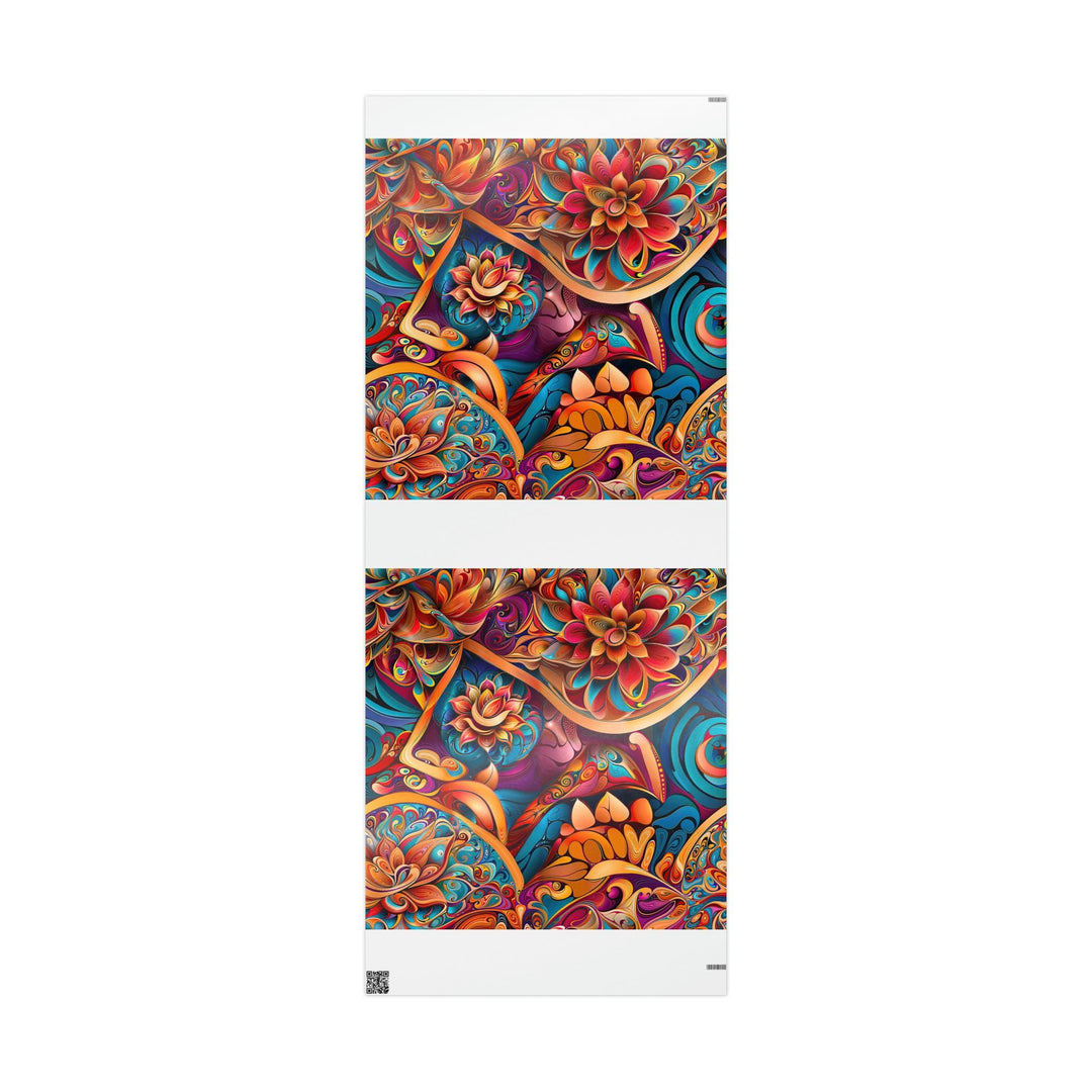 Vibrant Floral Essence - Wrapping Paper - Home Decor - g(0D·IO) - 30'' x 72'' - Glossy -