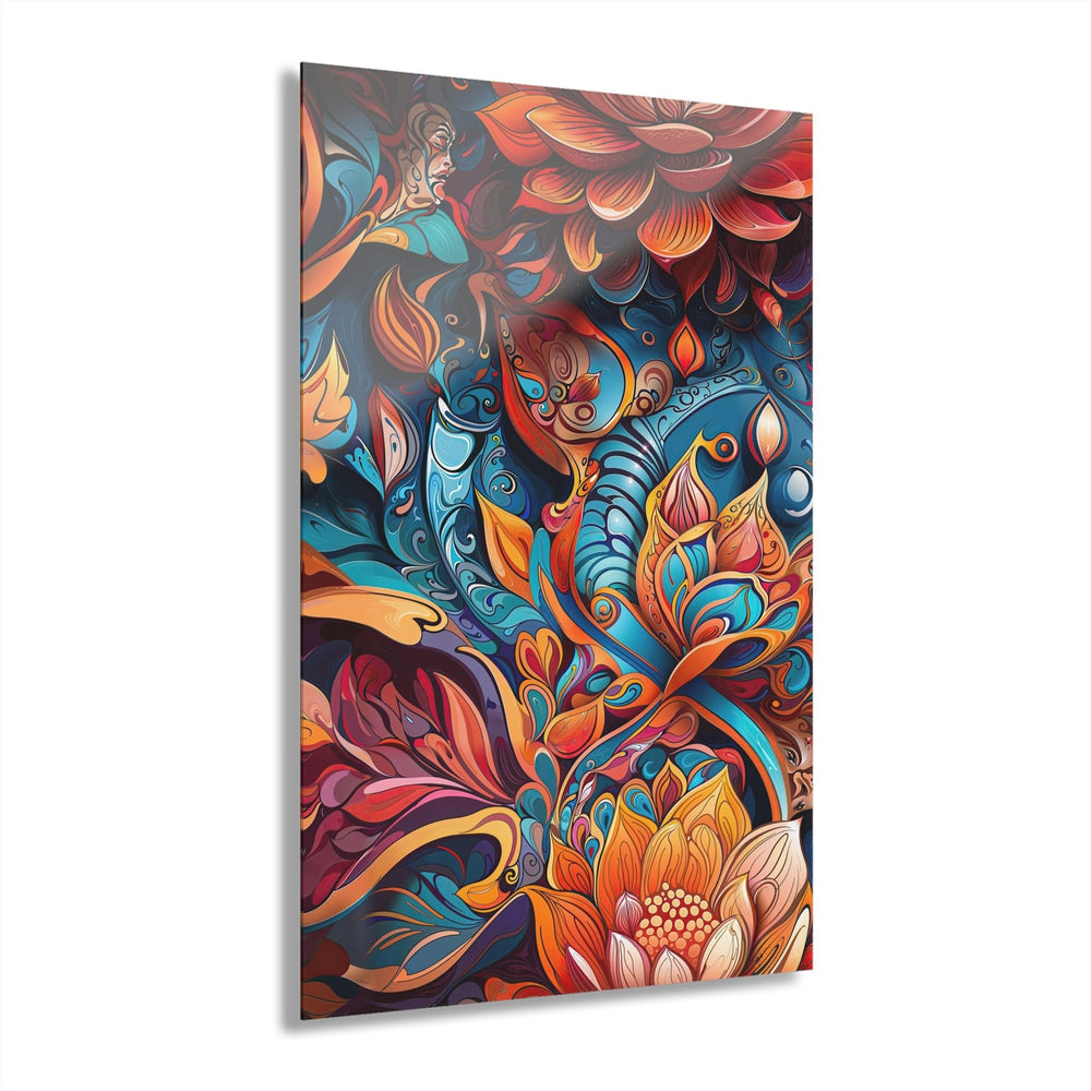 Vibrant Floral Whirls - Acrylic Prints (French Cleat Hanging) - Home Decor - g(0D·IO) - 24" x 36" (Vertical) - 0.25'' -