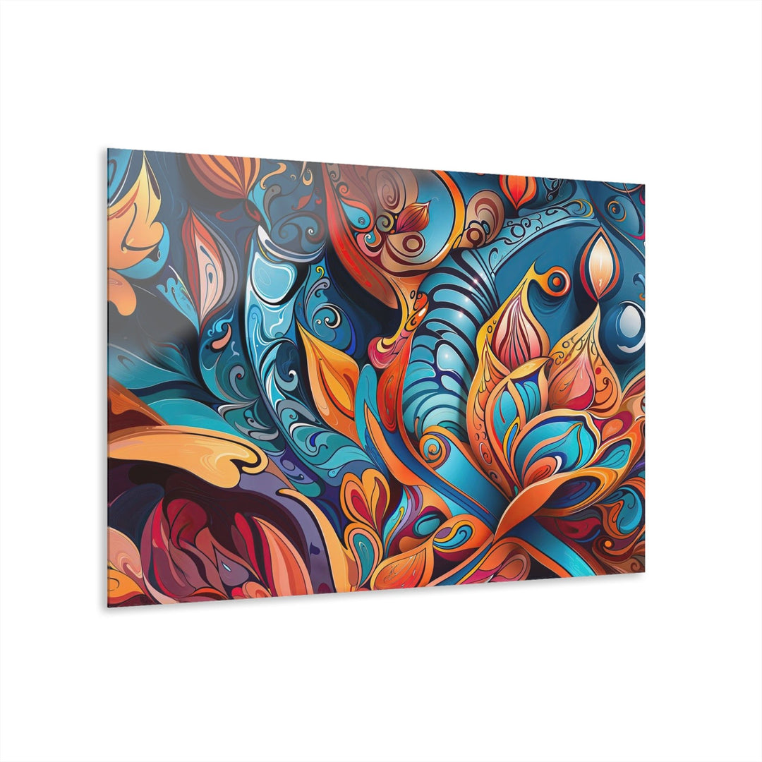 Vibrant Floral Whirls - Acrylic Prints (French Cleat Hanging) - Home Decor - g(0D·IO) - 36" x 24" (Horizontal) - 0.25'' -
