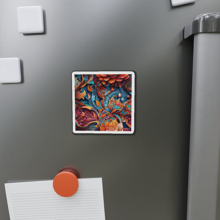 Vibrant Floral Whirls - Die-cut Magnet - Home Decor - g(0D·IO) - 6 × 6" - Die-Cut - 1 pc