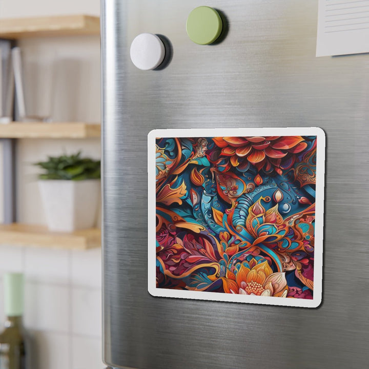 Vibrant Floral Whirls - Die-cut Magnet - Home Decor - g(0D·IO) - 6 × 6" - Die-Cut - 1 pc