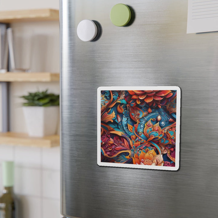 Vibrant Floral Whirls - Die-cut Magnet - Home Decor - g(0D·IO) - 6 × 6" - Die-Cut - 1 pc