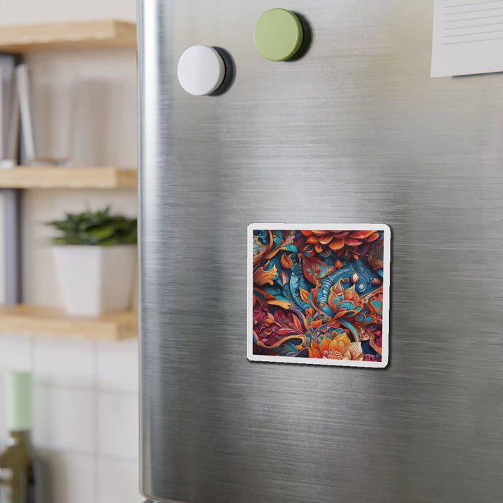Vibrant Floral Whirls - Die-cut Magnet - Home Decor - g(0D·IO) - 6 × 6" - Die-Cut - 1 pc