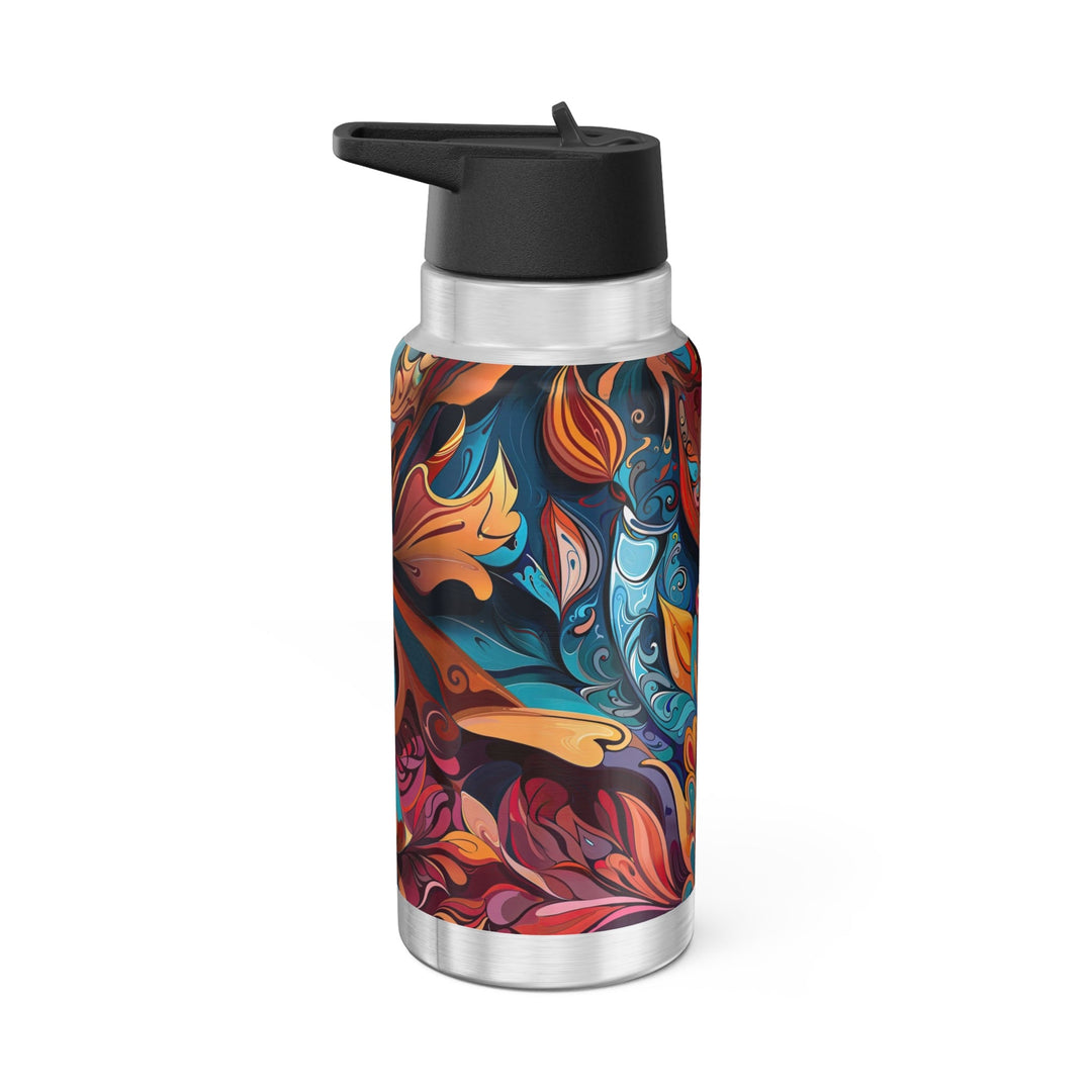 Vibrant Floral Whirls - Gator Tumbler 32oz - Mug - g(0D·IO) - Silver - 32oz -