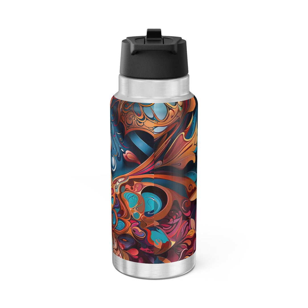 Vibrant Floral Whirls - Gator Tumbler 32oz - Mug - g(0D·IO) - Silver - 32oz -