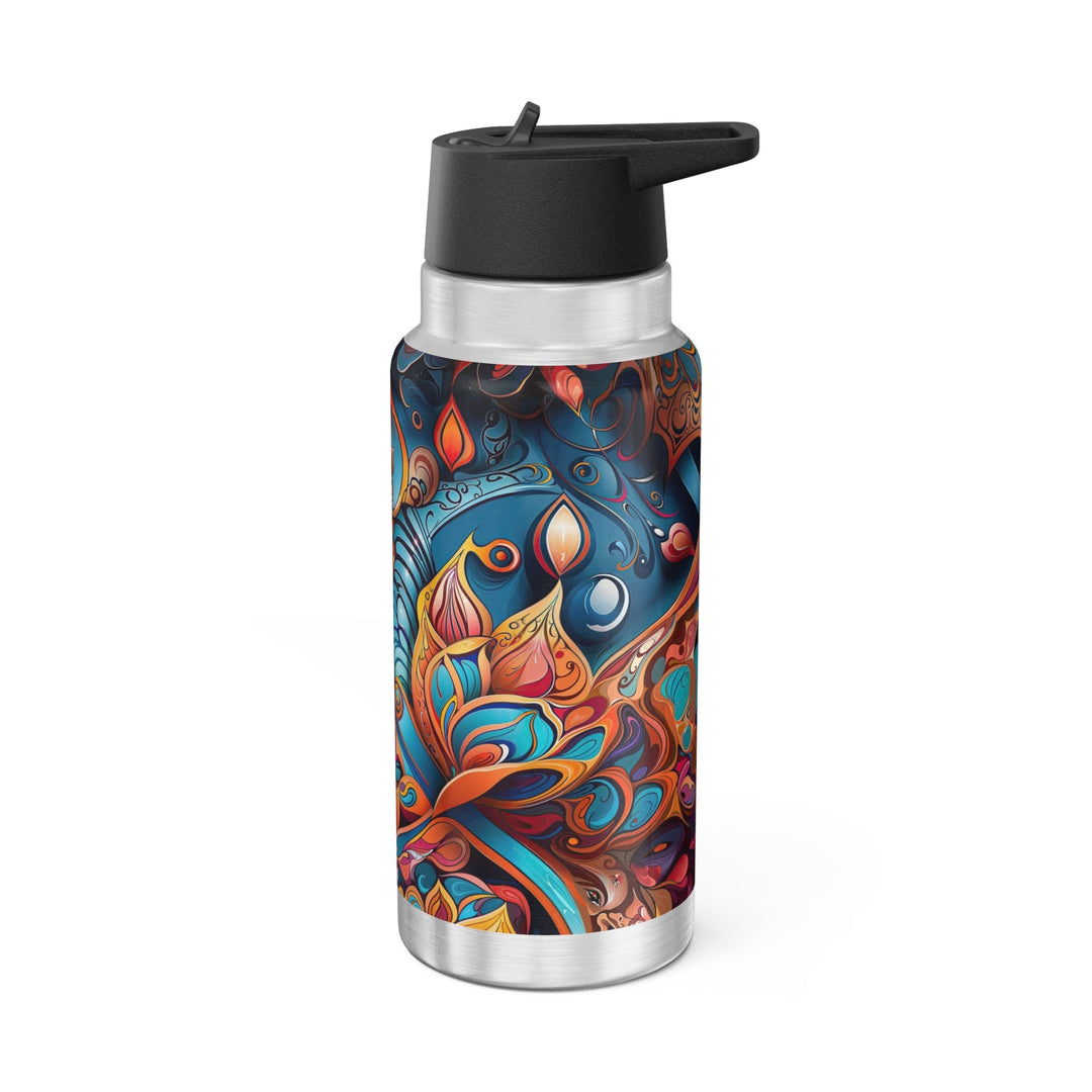 Vibrant Floral Whirls - Gator Tumbler 32oz - Mug - g(0D·IO) - Silver - 32oz -