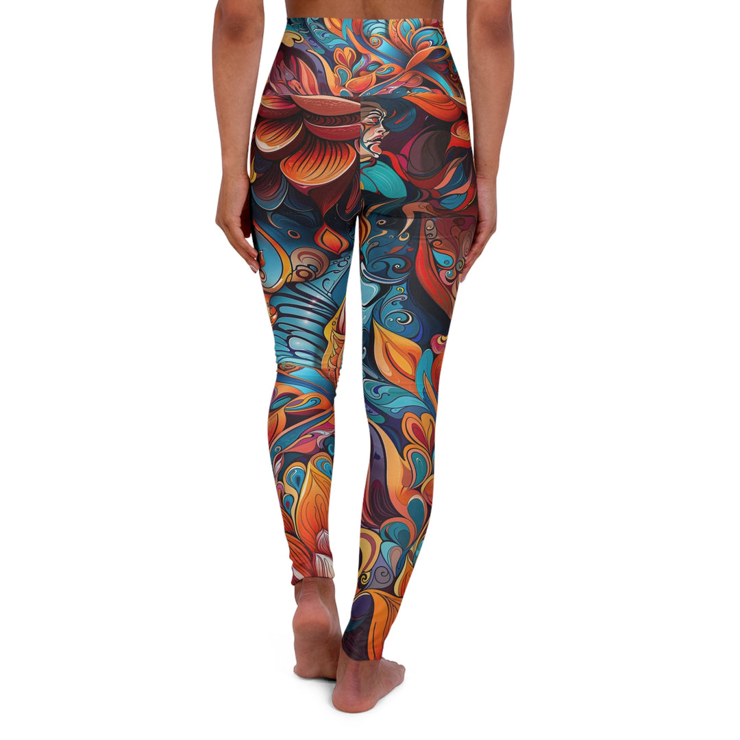 Vibrant Floral Whirls - High Waisted AOP Yoga Leggings - All Over Prints - g(0D·IO) - XS - -