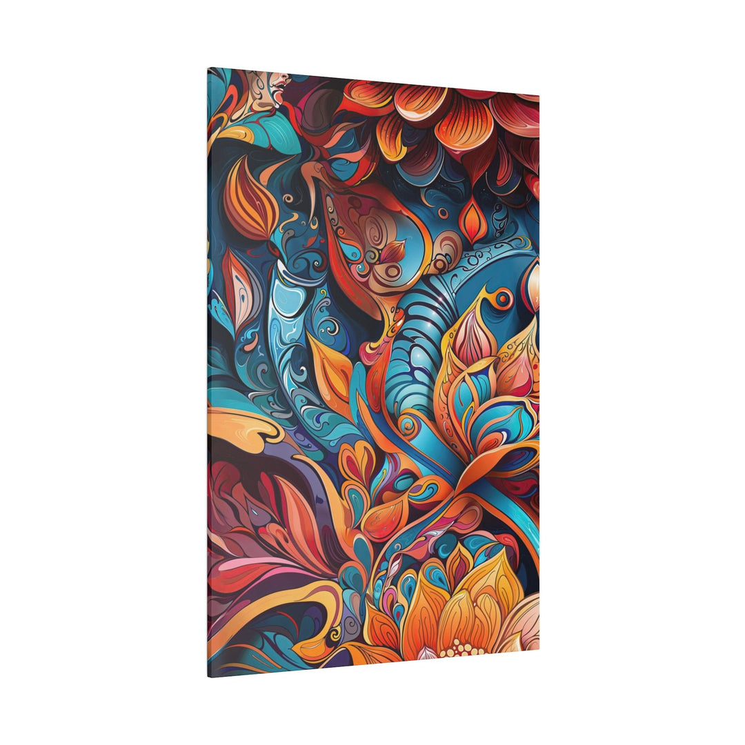 Vibrant Floral Whirls - Matte Canvas - Canvas - g(0D·IO) - 32" x 32" (Square) - 0.75'' -