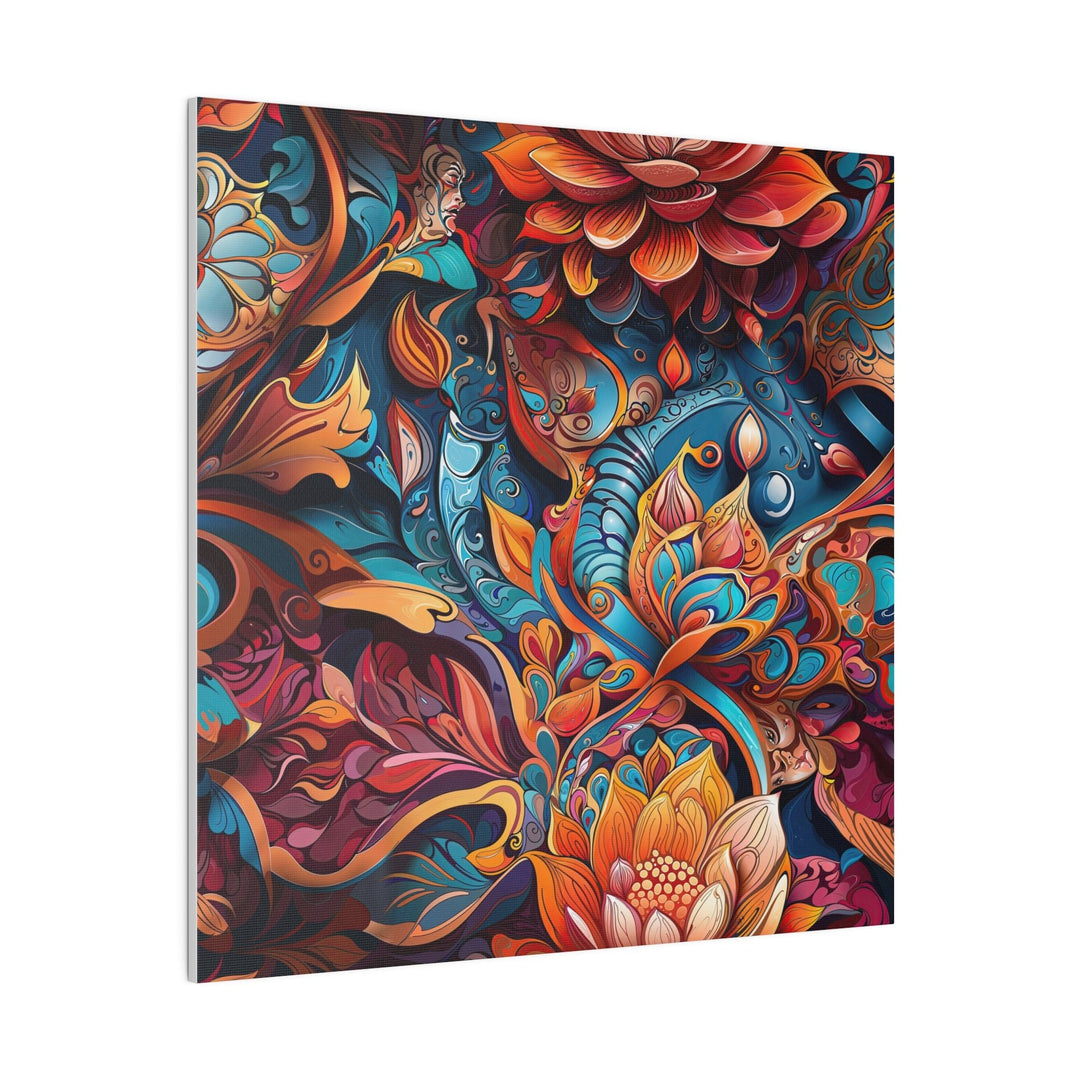 Vibrant Floral Whirls - Matte Canvas - Canvas - g(0D·IO) - 32" x 32" (Square) - 0.75'' -