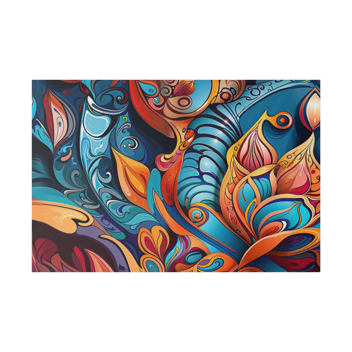 Vibrant Floral Whirls - Matte Canvas - Canvas - g(0D·IO) - 48″ x 32″ (Horizontal) - 0.75'' -