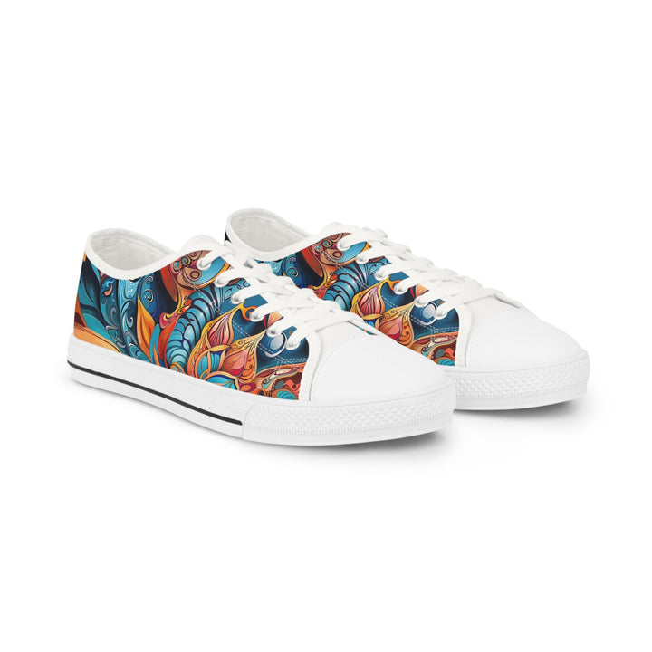 Vibrant Floral Whirls - Men's Lowtop Sneakers - Shoes - g(0D·IO) - US 5 - White sole -