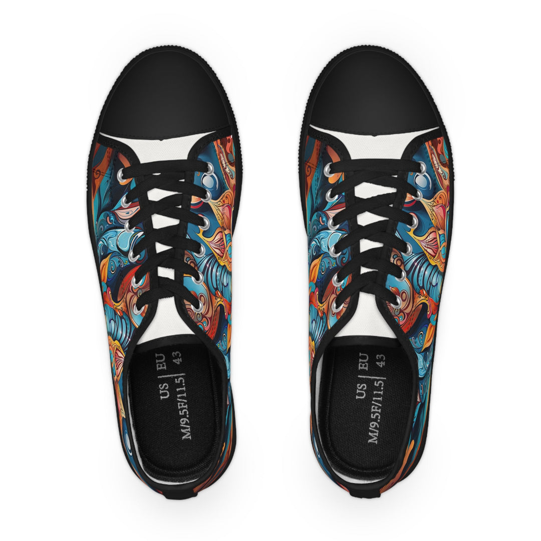 Vibrant Floral Whirls - Men's Lowtop Sneakers - Shoes - g(0D·IO) - US 5 - Black sole -