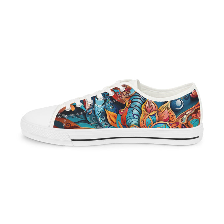 Vibrant Floral Whirls - Men's Lowtop Sneakers - Shoes - g(0D·IO) - US 5 - Black sole -