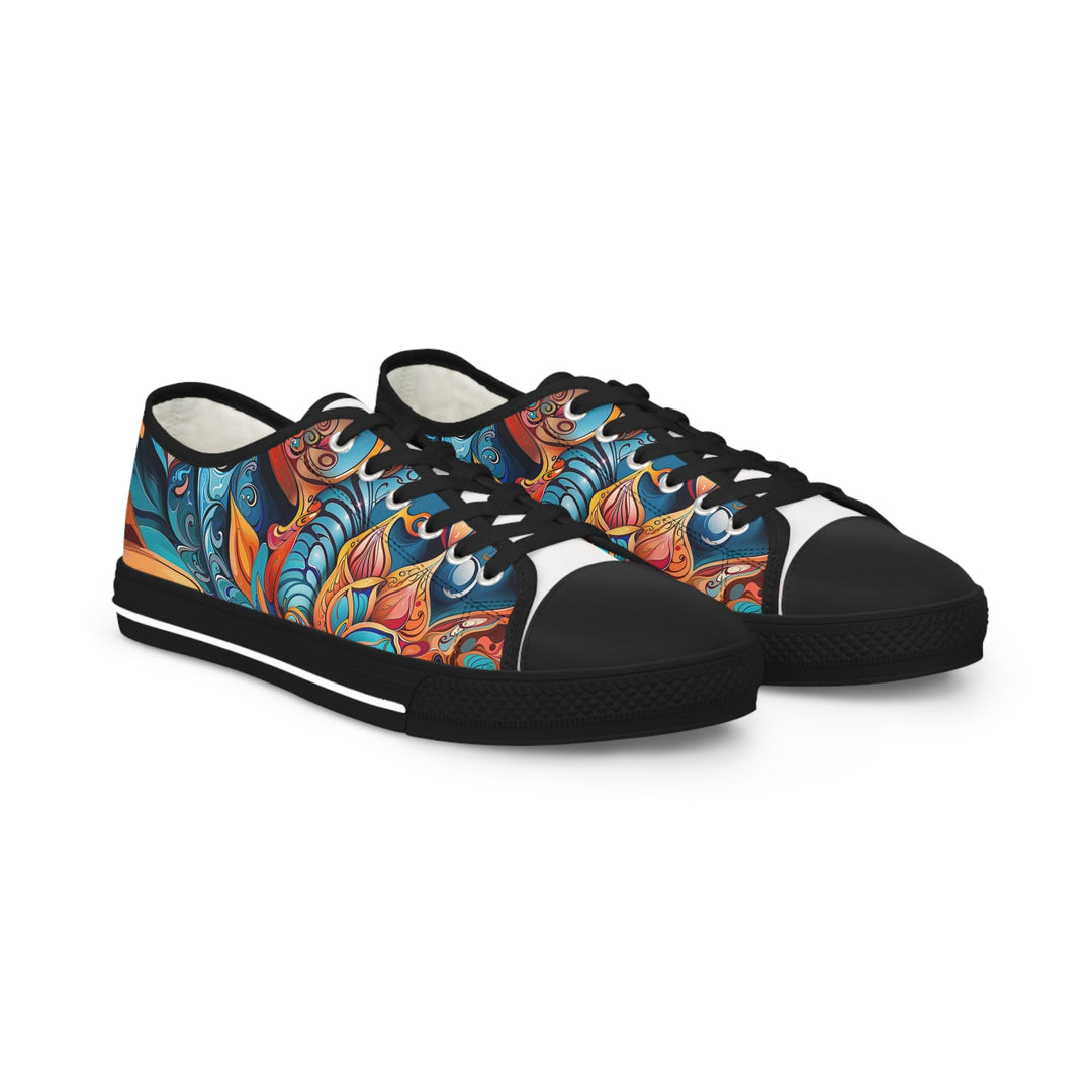 Vibrant Floral Whirls - Men's Lowtop Sneakers - Shoes - g(0D·IO) - US 5 - Black sole -