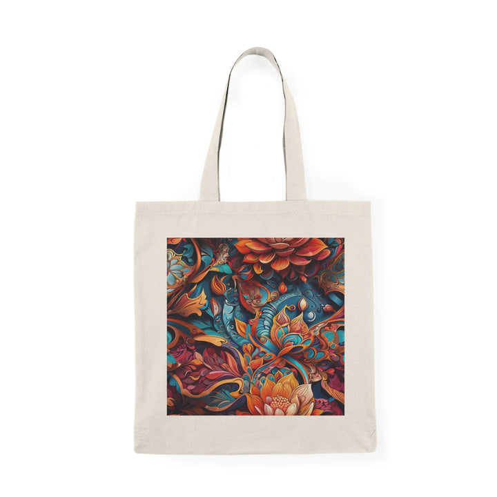 Vibrant Floral Whirls - Natural Tote Bag - Bags - g(0D·IO) - 15" x 16" - Natural -