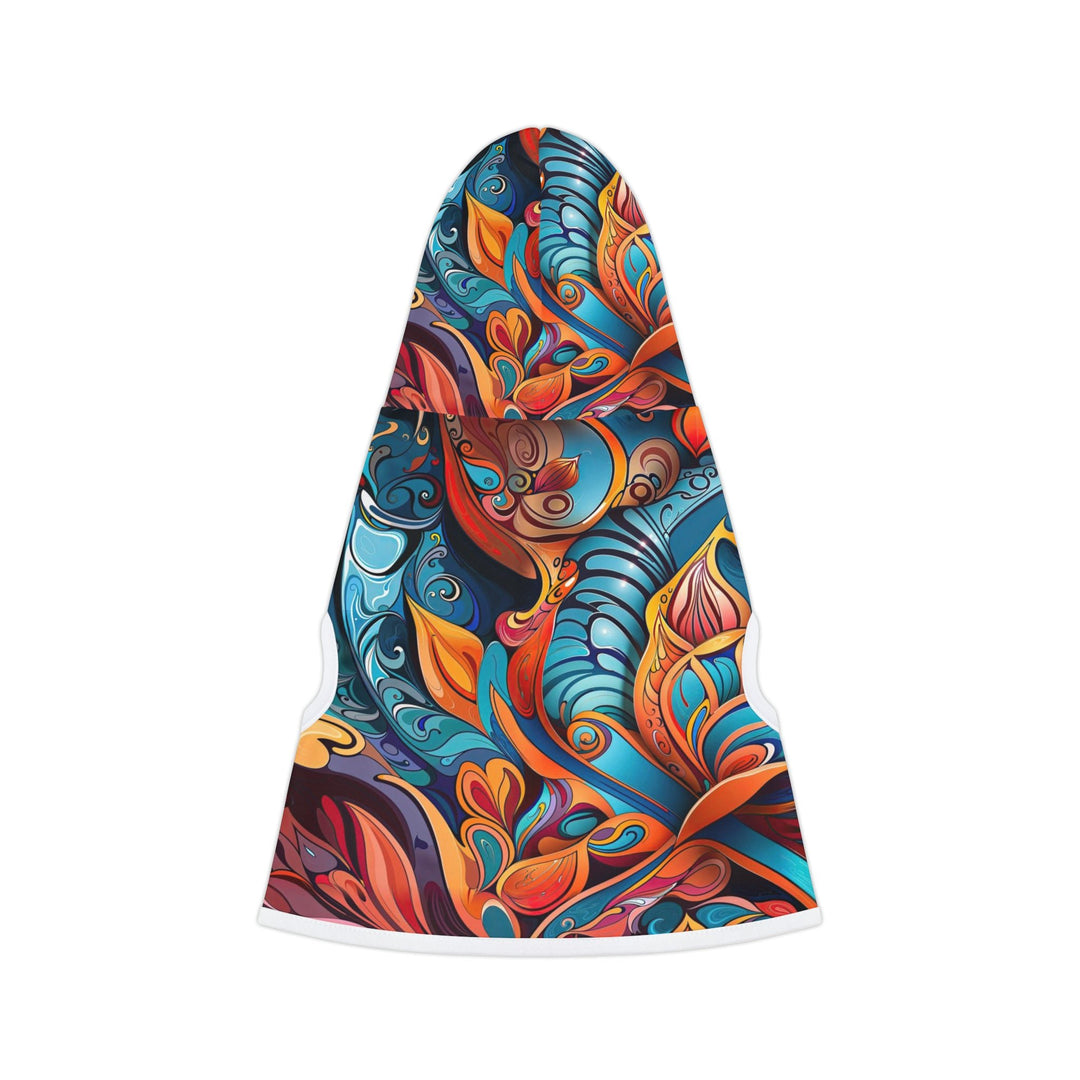 Vibrant Floral Whirls - Pet Hoodie - Pets - g(0D·IO) - XXS - Black Rib -