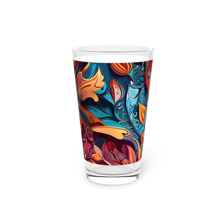 Vibrant Floral Whirls - Pint Glass - Mug - g(0D·IO) - 16oz - -