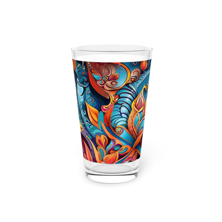 Vibrant Floral Whirls - Pint Glass - Mug - g(0D·IO) - 16oz - -