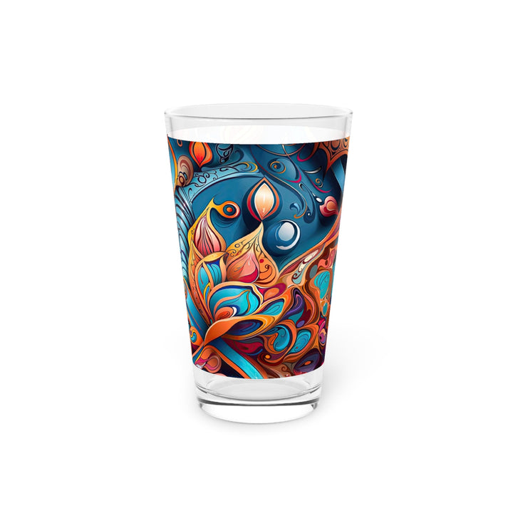 Vibrant Floral Whirls - Pint Glass - Mug - g(0D·IO) - 16oz - -