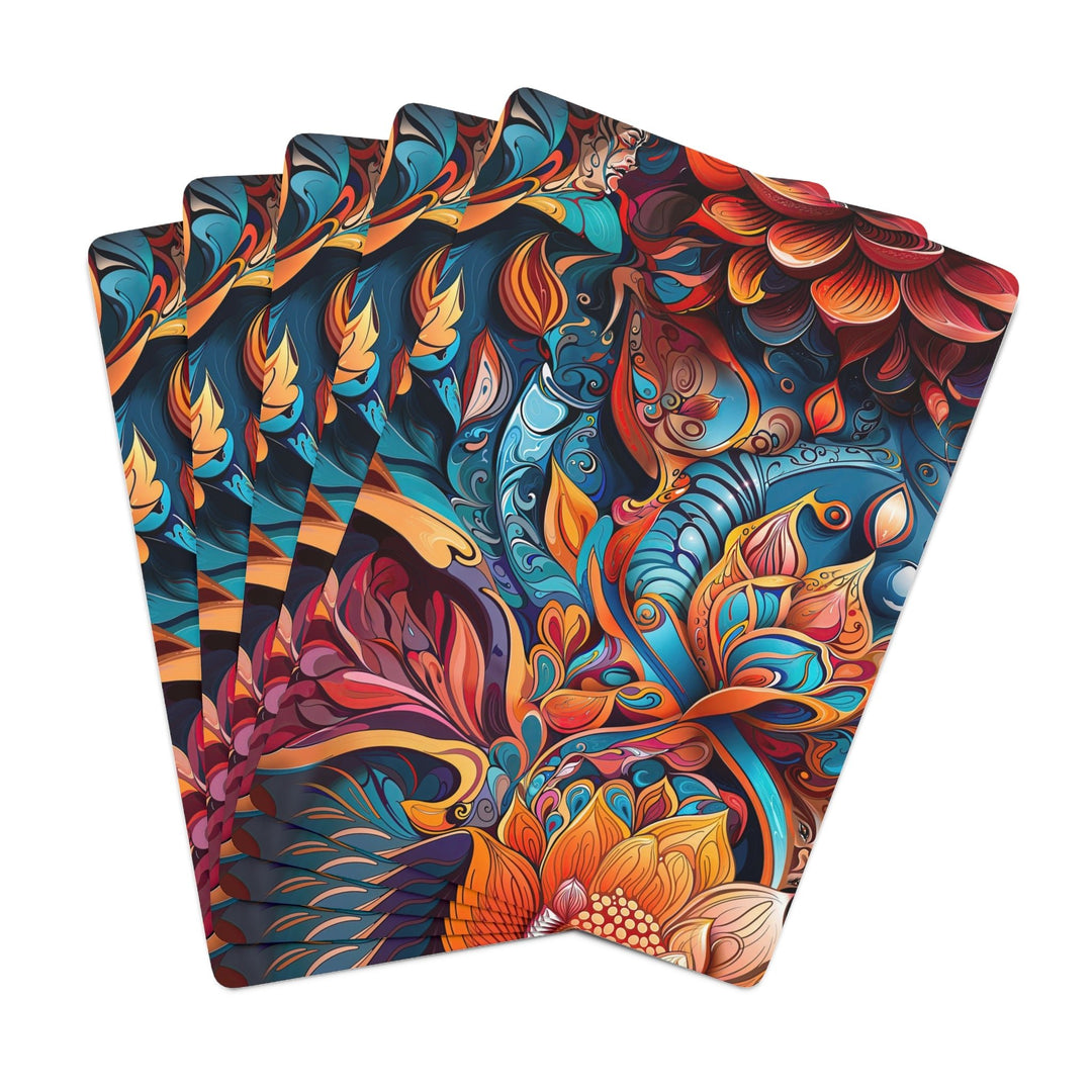 Vibrant Floral Whirls - Poker Cards - Paper products - g(0D·IO) - 2.47" x 3.47" - White - Semi Glossy