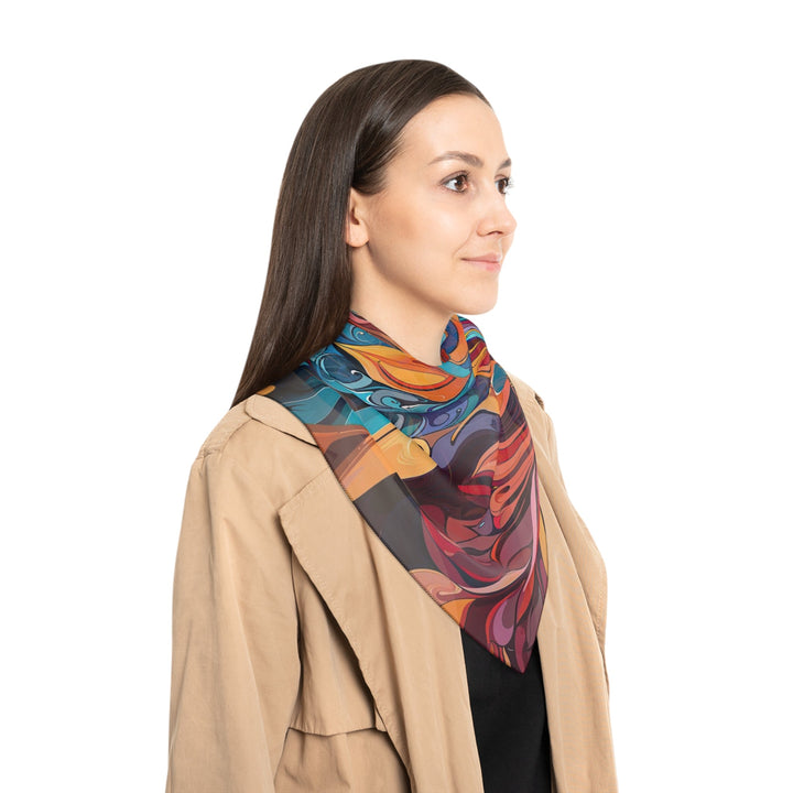 Vibrant Floral Whirls - Poly Scarf - Accessories - g(0D·IO) - Poly chiffon - 50" × 50" -