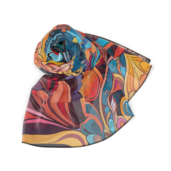 Vibrant Floral Whirls - Poly Scarf - Accessories - g(0D·IO) - Poly chiffon - 50" × 50" -