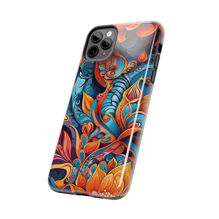 Vibrant Floral Whirls - Tough Phone Case - Phone Case - g(0D·IO) - iPhone 13 Mini - -