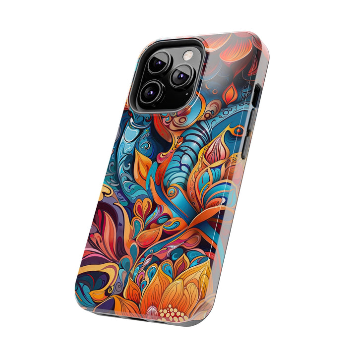 Vibrant Floral Whirls - Tough Phone Case - Phone Case - g(0D·IO) - iPhone 13 Mini - -