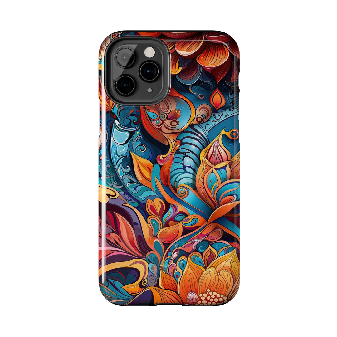 Vibrant Floral Whirls - Tough Phone Case - Phone Case - g(0D·IO) - iPhone 13 Mini - -