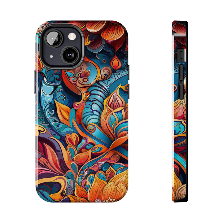 Vibrant Floral Whirls - Tough Phone Case - Phone Case - g(0D·IO) - iPhone 13 Mini - -