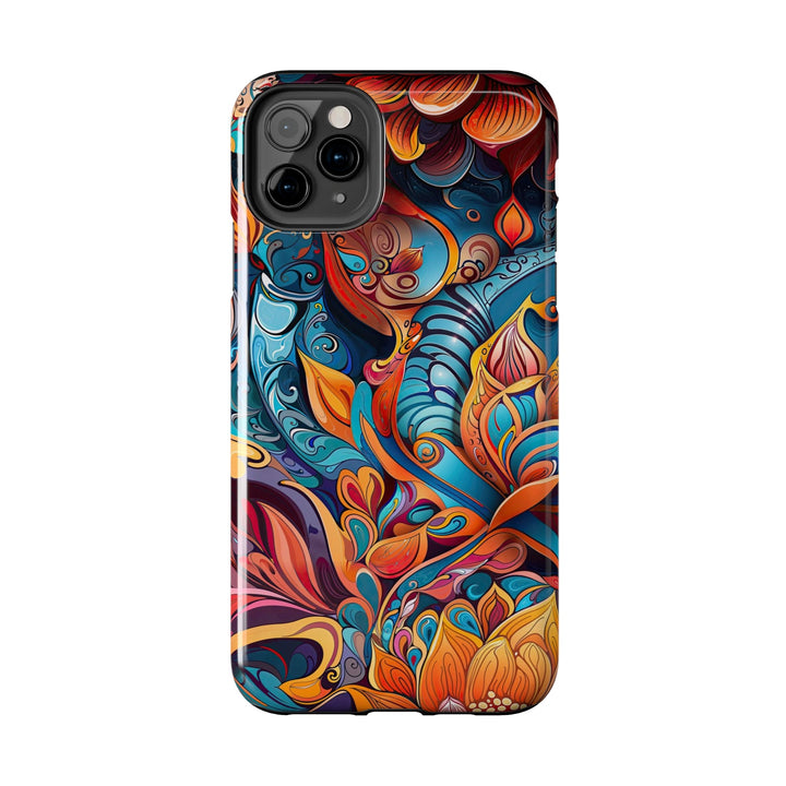 Vibrant Floral Whirls - Tough Phone Case - Phone Case - g(0D·IO) - iPhone 13 Mini - -