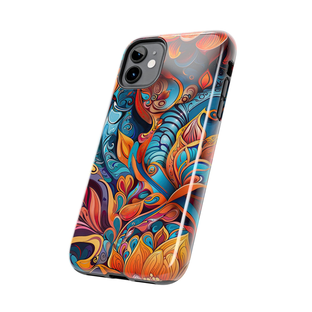 Vibrant Floral Whirls - Tough Phone Case - Phone Case - g(0D·IO) - iPhone 13 Mini - -