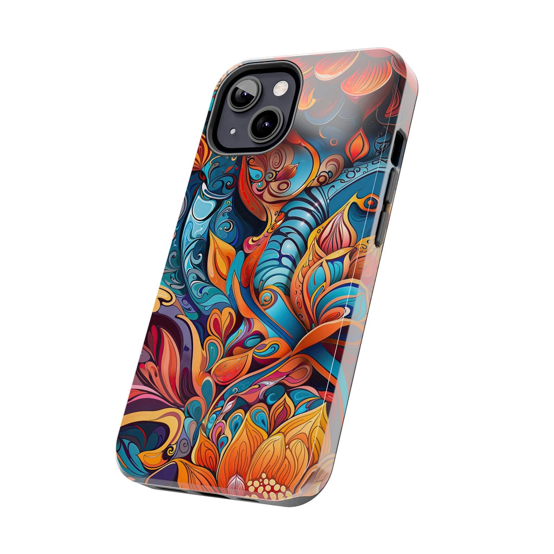 Vibrant Floral Whirls - Tough Phone Case - Phone Case - g(0D·IO) - iPhone 13 Mini - -