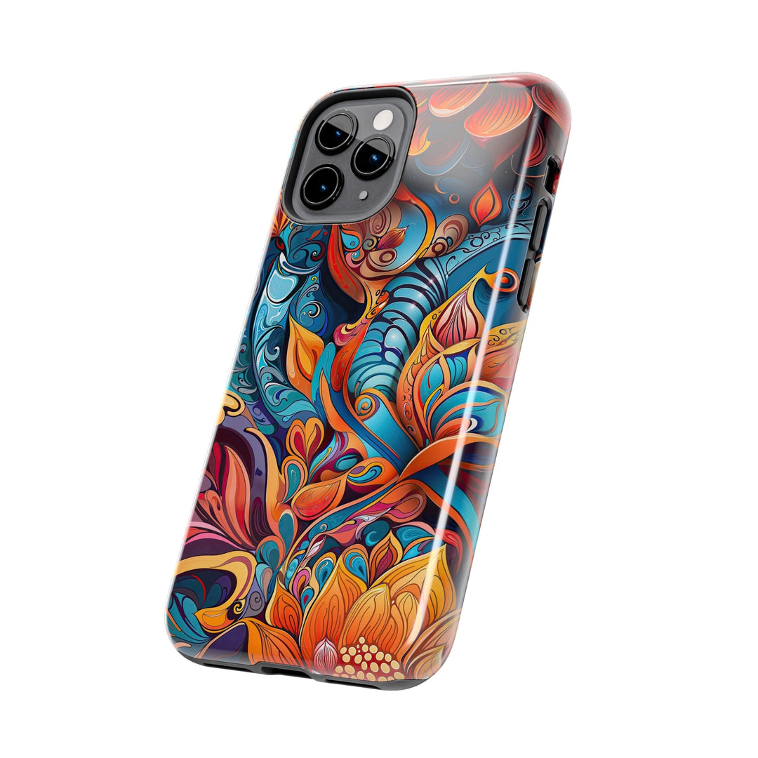 Vibrant Floral Whirls - Tough Phone Case - Phone Case - g(0D·IO) - iPhone 13 Mini - -