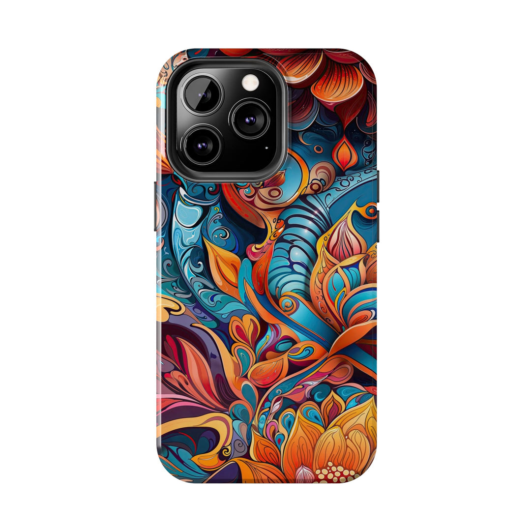 Vibrant Floral Whirls - Tough Phone Case - Phone Case - g(0D·IO) - iPhone 13 Mini - -