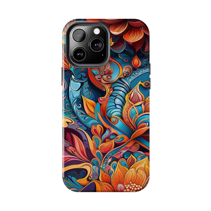 Vibrant Floral Whirls - Tough Phone Case - Phone Case - g(0D·IO) - iPhone 13 Mini - -