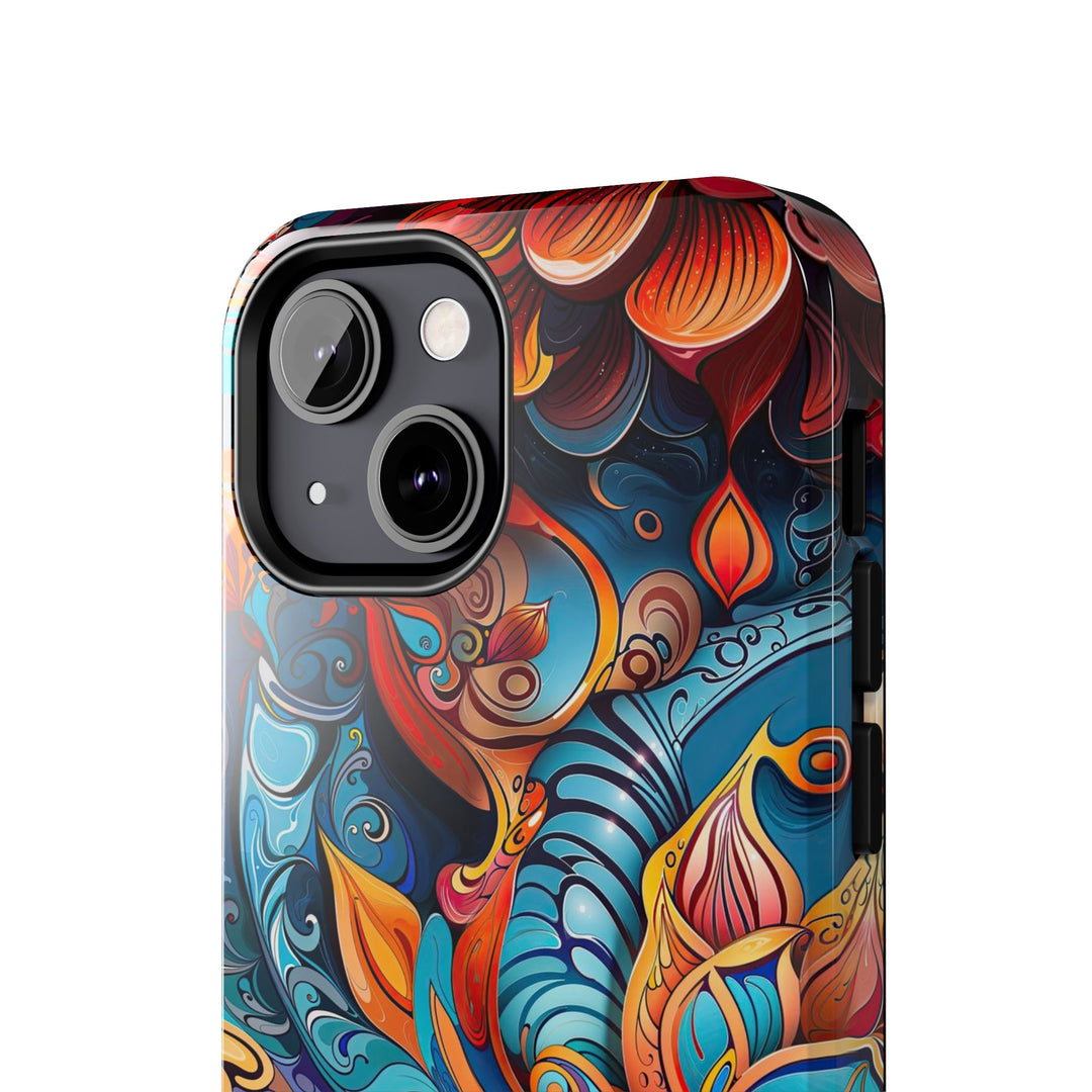 Vibrant Floral Whirls - Tough Phone Case - Phone Case - g(0D·IO) - iPhone 13 Mini - -