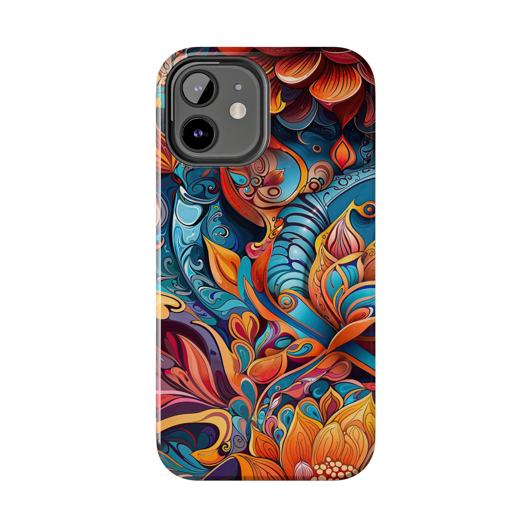 Vibrant Floral Whirls - Tough Phone Case - Phone Case - g(0D·IO) - iPhone 13 Mini - -