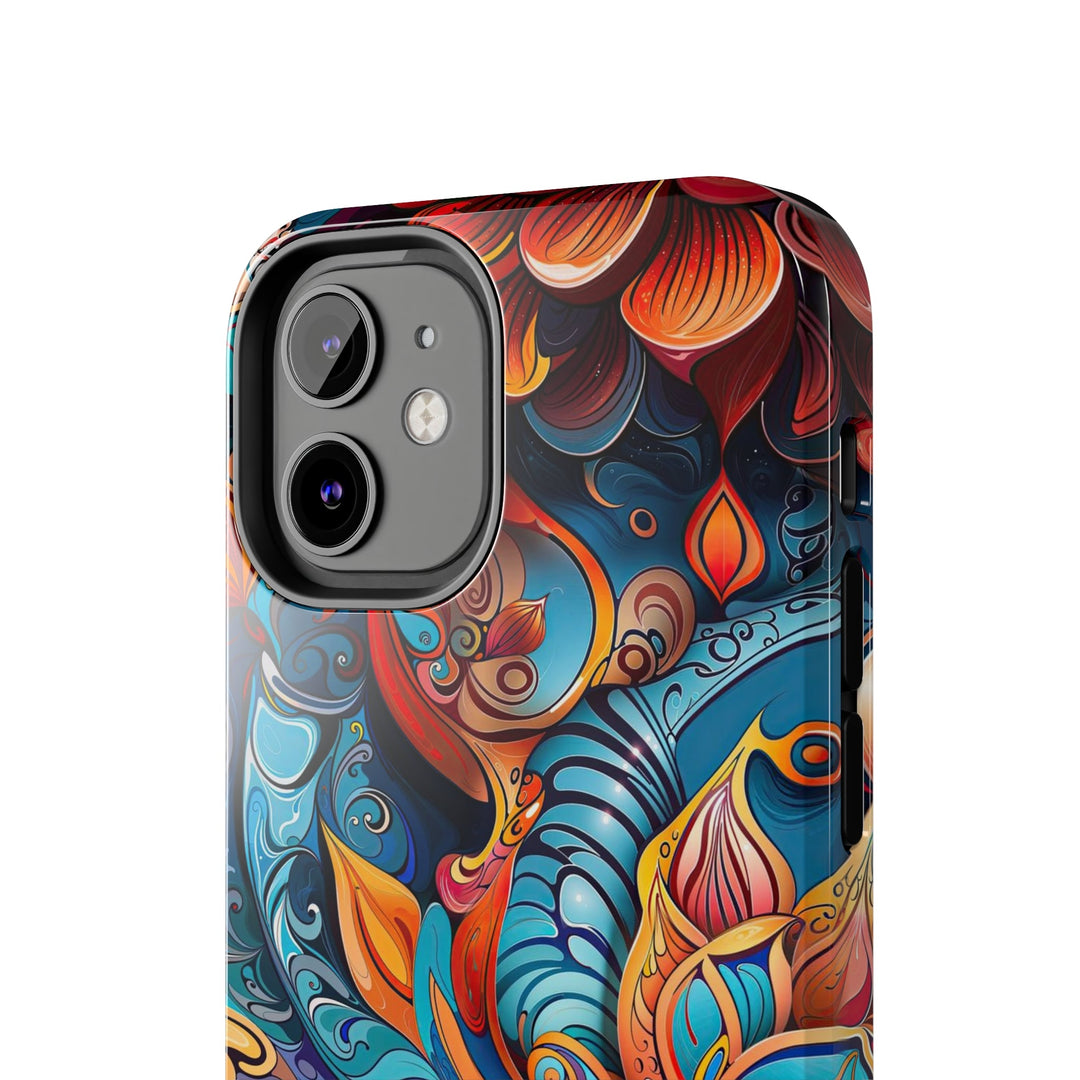 Vibrant Floral Whirls - Tough Phone Case - Phone Case - g(0D·IO) - iPhone 13 Mini - -