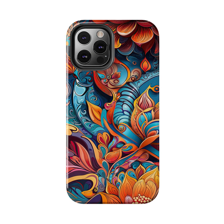 Vibrant Floral Whirls - Tough Phone Case - Phone Case - g(0D·IO) - iPhone 13 Mini - -