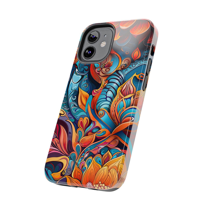 Vibrant Floral Whirls - Tough Phone Case - Phone Case - g(0D·IO) - iPhone 13 Mini - -